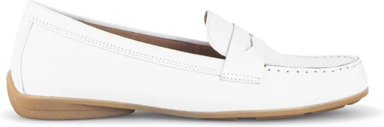 Gabor Witte gladleren loafers White Dames