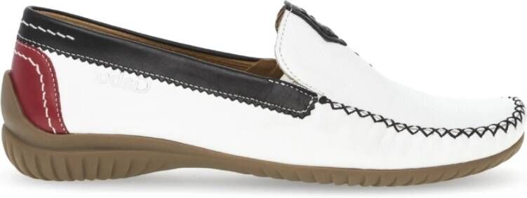 Gabor Witte gladleren mocassins White Dames