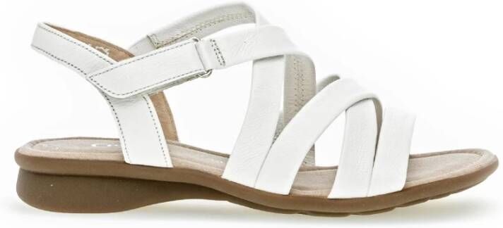 Gabor Witte Leren Comfort Sandalen White Dames