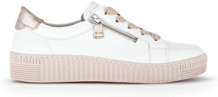 Gabor Witte Leren Graan Sneakers White Dames