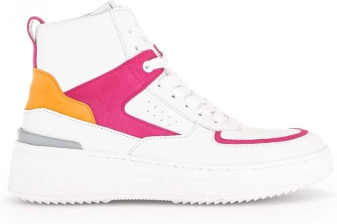 Gabor Witte Leren Hoge Sneakers Multicolor Dames