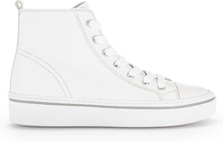 Gabor Witte Leren Hoge Sneakers White Dames