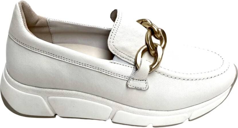 Gabor Witte Leren Loafers met Kwastje White Dames