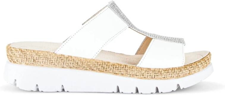 Gabor Witte leren muil sandalen White Dames