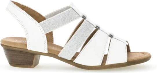 Gabor Witte Leren Sandalen Comfort Sport Stijl White Dames