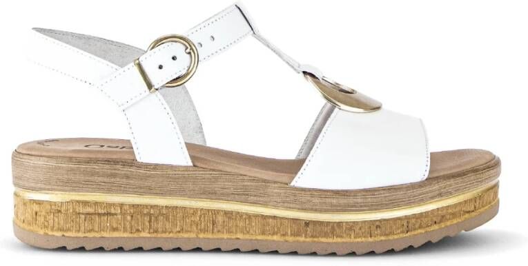 Gabor Witte Leren Sandalen White Dames