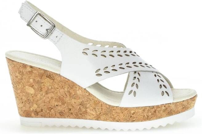 Gabor Witte Leren Sandalen White Dames