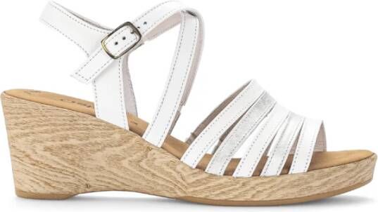 Gabor Witte Leren Sandalen White Dames