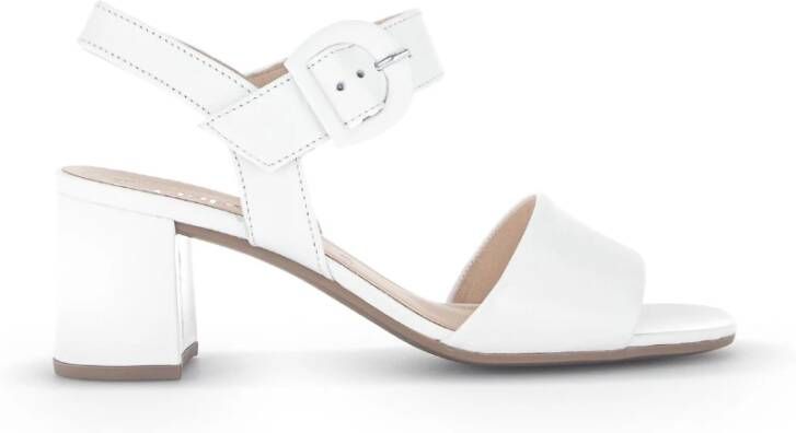 Gabor Witte Leren Zomer Sandalen White Dames