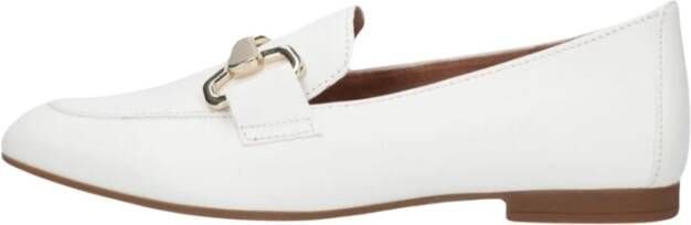 Gabor Witte Loafer met Gouden Details White Dames