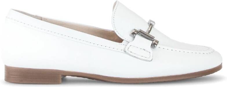 Gabor Witte Loafers van geperst leer White Dames