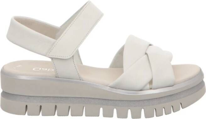 Gabor Witte sandalen met sleehak White Dames