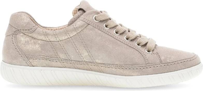 Gabor Zilveren Leren Sneaker Stijlvolle Damesschoenen Gray Dames