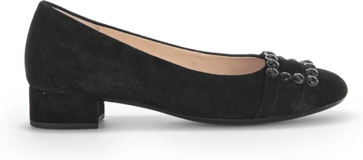 Gabor Zwarte Fluweel Pumps Moderne Stad Black Dames