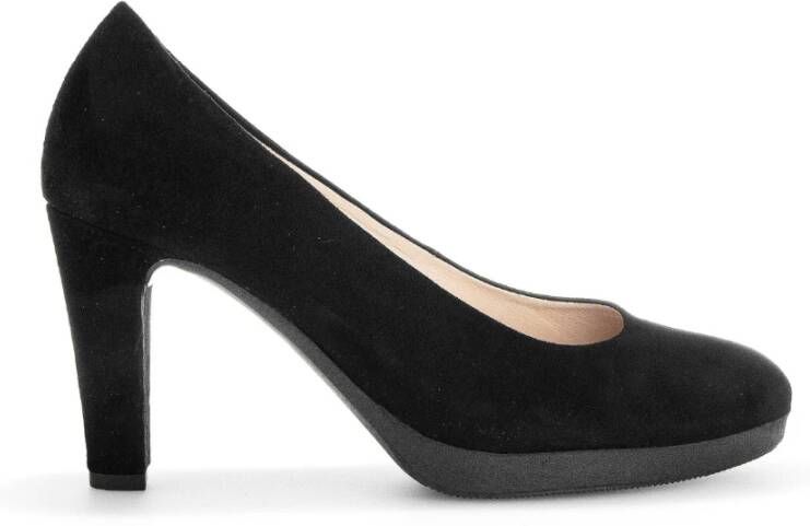 Gabor Zwarte Fluwelen Pumps Moderne Stadsstijl Black Dames