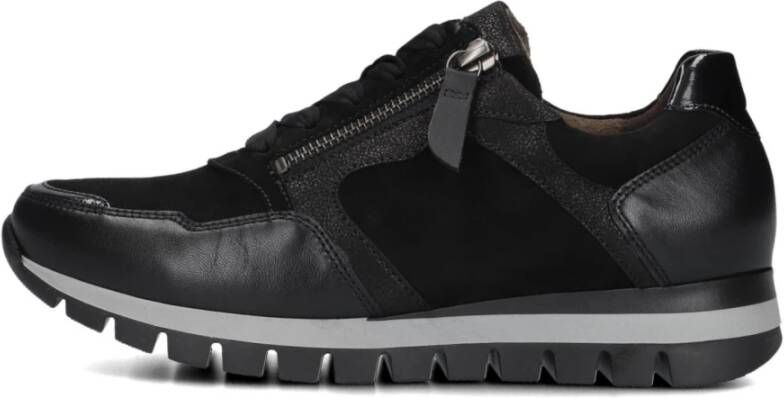 Gabor Zwarte Lage Sneaker 438 Comfort Collectie Black Dames