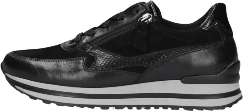 Gabor Zwarte Lage Sneaker 527 Comfort Collectie Black Dames