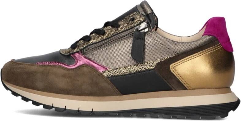 Gabor Zwarte Lage Sneakers Stijlvol Model Multicolor Dames