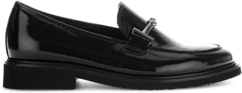 Gabor Zwarte lakleren loafers wintereditie Black Dames