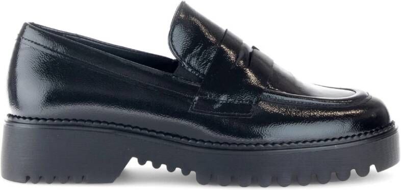 Gabor Zwarte lakleren mocassins Black Dames