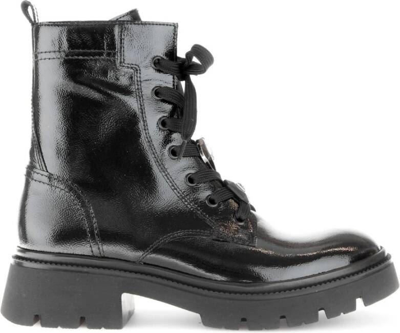 Gabor Zwarte lakleren veterschoenen Black Dames