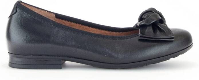 Gabor Zwarte leren ballerina flats Black Dames