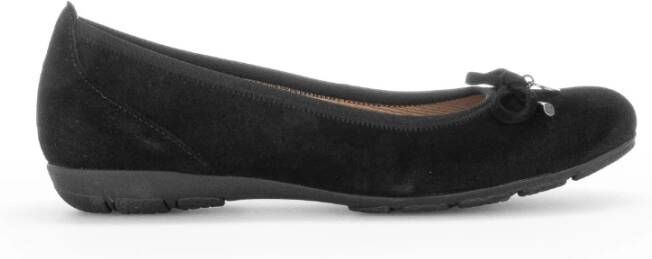 Gabor Zwarte Leren Ballet Flats Black Dames