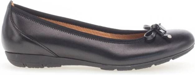 Gabor Zwarte Leren Ballet Flats Black Dames