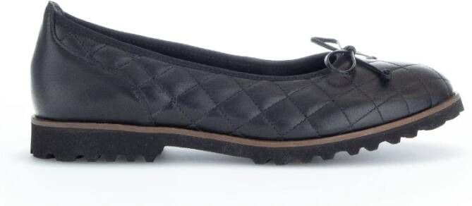 Gabor Zwarte leren balletflats Black Dames