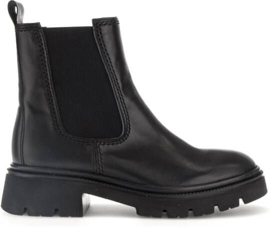 Gabor Zwarte Leren Chelsea Boots Black Dames