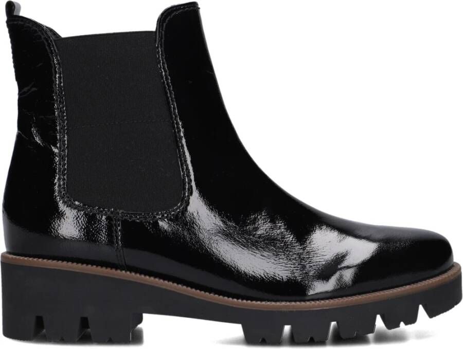 Gabor Zwarte Leren Chelsea Boots Black Dames