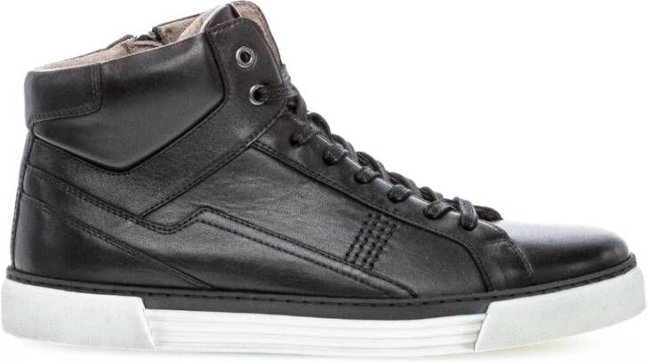 Gabor Zwarte leren hoge sneakers Black Dames