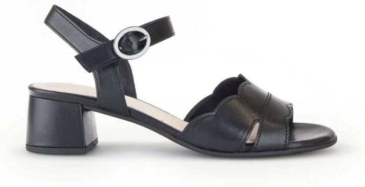 Gabor Zwarte leren kruisband sandalen Black Dames