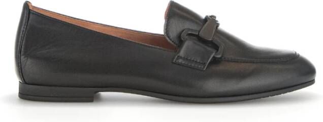 Gabor Zwarte Leren Loafers Black Dames