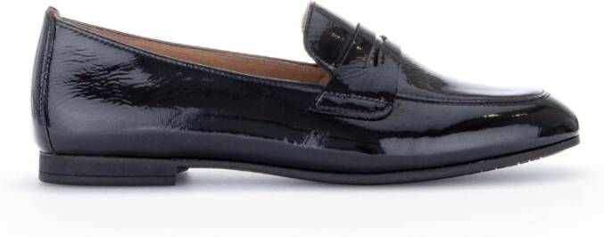 Gabor Zwarte Leren Loafers Black Dames