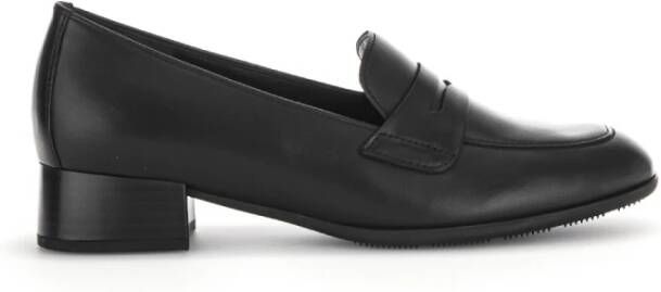 Gabor Zwarte leren loafers Black Dames