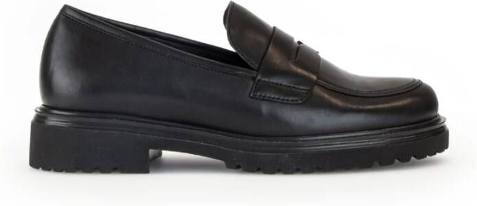 Gabor Zwarte leren loafers Black Dames