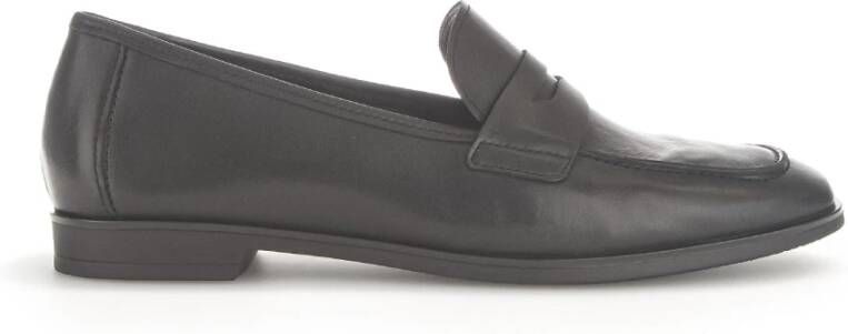 Gabor Zwarte Leren Loafers Black Dames