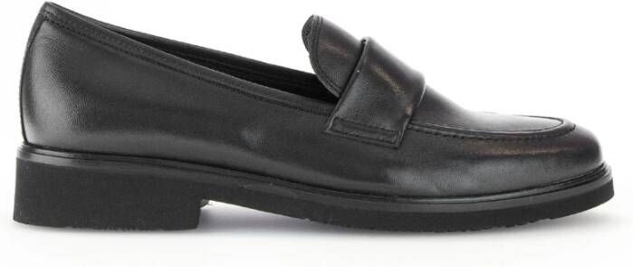 Gabor Zwarte leren loafers wintereditie Black Dames