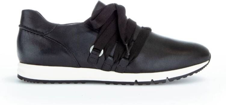 Gabor Zwarte Leren Sneaker Modern Comfort Black Dames