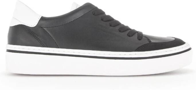 Gabor Zwarte Leren Sneakers Black Dames