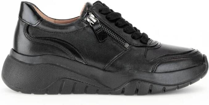 Gabor Zwarte Leren Sneakers Black Dames