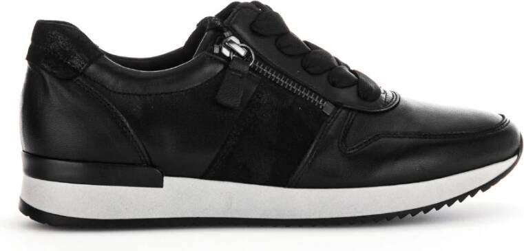 Gabor Zwarte Leren Sneakers Black Dames