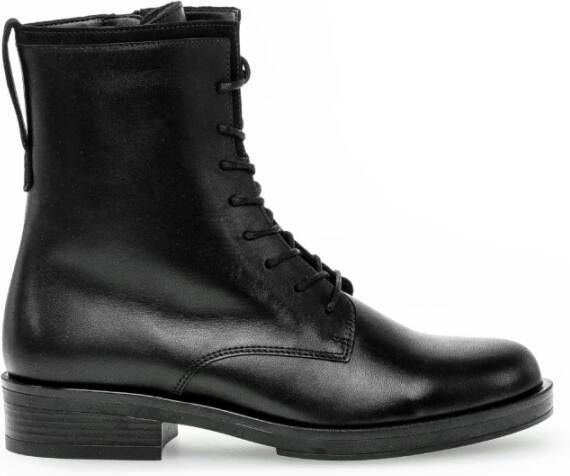 Gabor Zwarte Leren Veterschoenen Black Dames