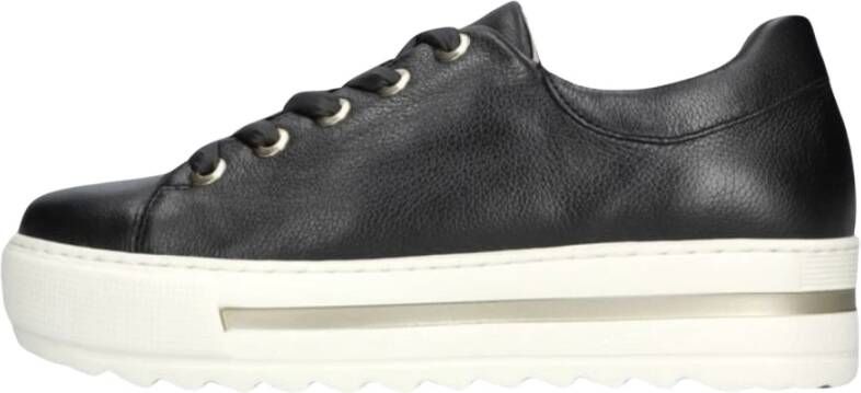 Gabor Zwarte Lichtgewicht Platform Sneakers 496 Black Dames