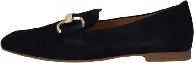 Gabor Zwarte Loafers met Gouden Detail Blue Dames