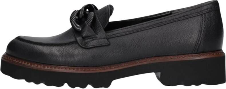 Gabor Zwarte Loafers met Kettingdetail Black Dames