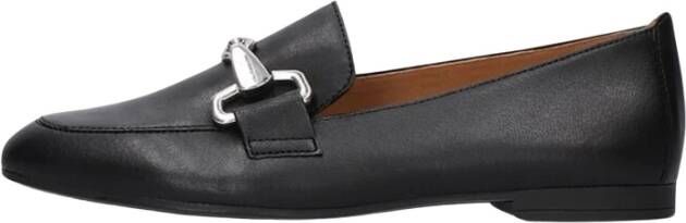 Gabor Zwarte Loafers met Zilveren Horsebit Detail Black Dames