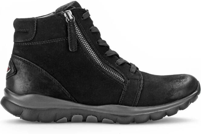 Gabor Zwarte Nubuck Hoge Sneakers Black Dames