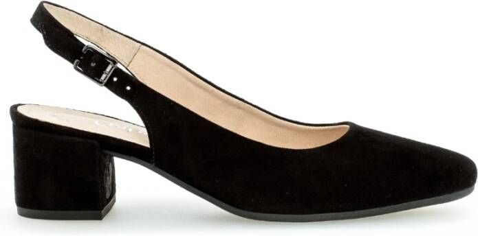 Gabor Zwarte Slip-On Slingback Hakken Black Dames